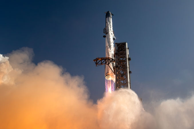Super Heavy booster suffers hard splashdown but Starship reaches space on 13th test flight